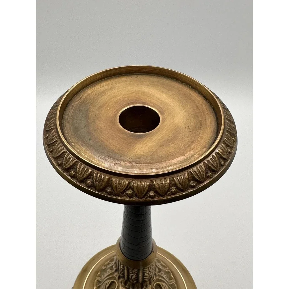 Vintage Solid Brass Candlestick Holder Heavy 10